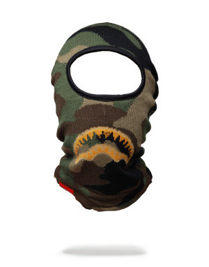 GOLD KNIT SHARK MOUTH SKI MASK