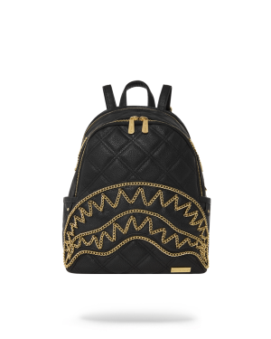 NOIR QUILT GOLD CHAIN SHARK SAVAGE BACKPACK