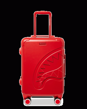 MOLDED SHARKITECTURE RED HARDSHELL CARRY-ON LUGGAGE