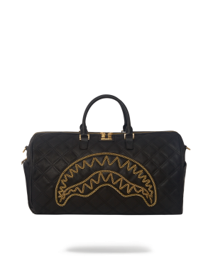 NOIR QUILT GOLD CHAIN SHARK DUFFLE