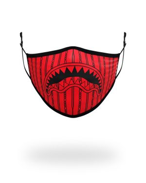 ADULT REVERSE SHARKS IN PARIS RED FORM FITTING FACE MASK