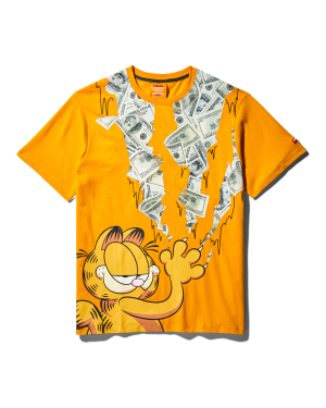GARFIELD CAT STRATCH GRAPHIC T-SHIRT ORANGE