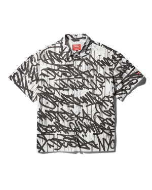 GRAFFITI SHORT SLEEVE BUTTON FRONT SHIRT