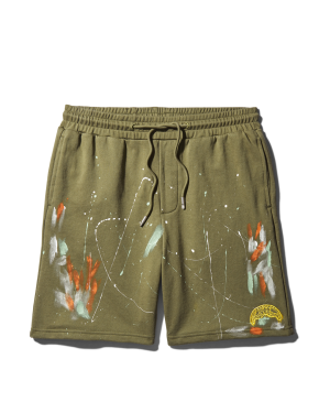 PAINT SPLAT KNIT SHORTS GREEN