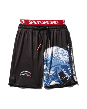 KIDS JAPAN WAVE SWIM TRUNKS BLACK