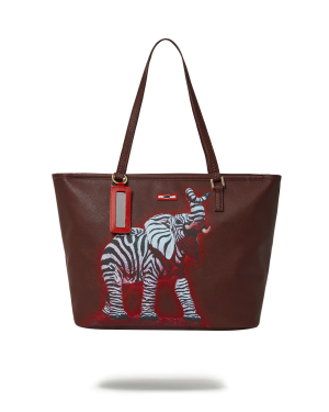 ZEBRA ELEPHANT RON ENGLISH COLLAB TOTE